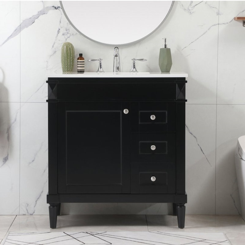 Ensemble de meuble-lavabo simple 32 po Readington, Noir