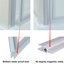 Porte de douche pivotante sans cadre avec verre trempé transparent l 36 à 37 1/4 po x H 72 po