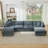 Oversized Down-Filled Modular Sofa With Ottomans-799804725