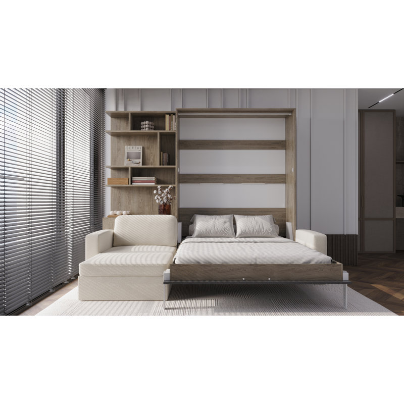 Neidelin Upholstered Bed, Beige/Grey/Cream