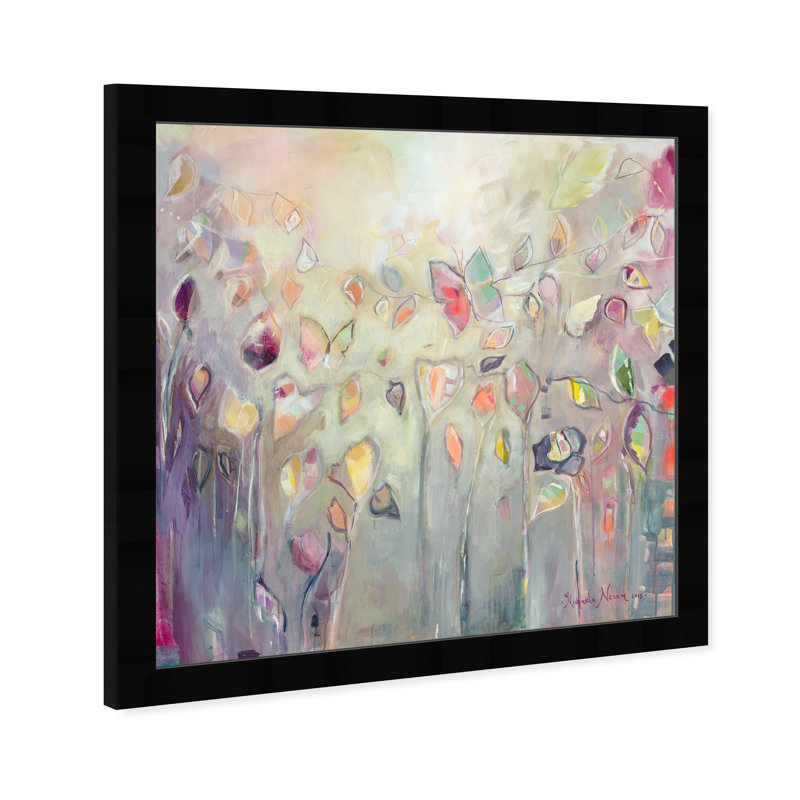 «Abstract Abstract Butterflies» par Oliver Gal - reproduction, H 26 po x l 26 po, Noir