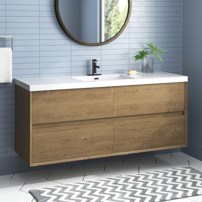 Seavy 59.25'' Single Bathroom Vanity with Acrylic Top