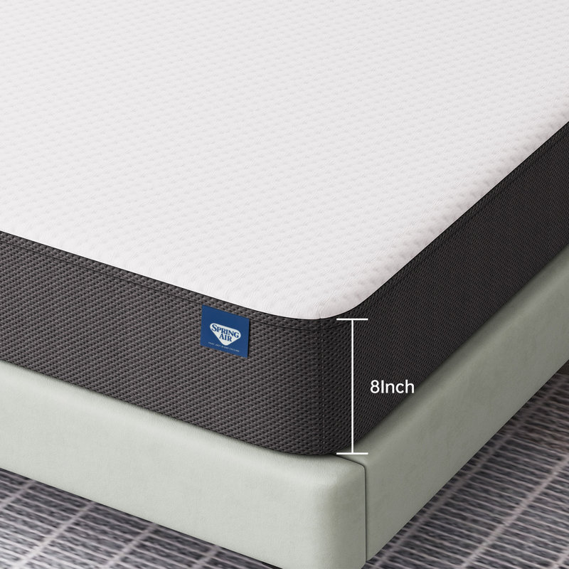 Shelburn 8" Firm Foam Mattress with Cooling Gel & Smooth-Top Design, Made in USA, Queen