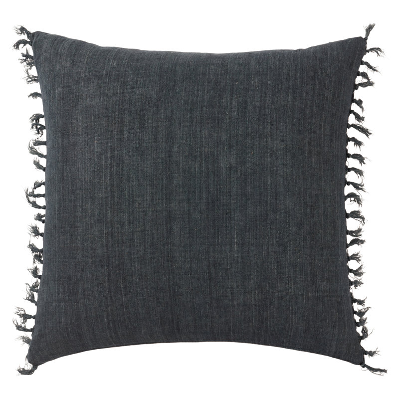 Sharron Square 100% Linen Pillow, Pillow Cover Only - No Insert, Dark Slate