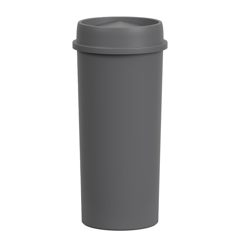Poubelle commerciale en plastique 22 gallons avec couvercle, Gris