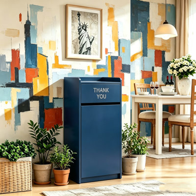 Commercial 40-Gallon Wooden Trash Can Cabinet – Hinged Door, Odour Sealing, Tray Holder for Restaurant/Buffet/Home Kitchen, Easy Assembly, 46"H x 21.6"D x 22"W