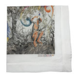 Arcadia Giraffe Scene Hemstitch 22" Linen/Cotton Napkin