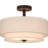Lighting Drum Semi Flush Light, 3 Light Semi Flush Mount Ceiling Light Fixture With Fabric Shade Modern Close To Ceiling Light For Bedroom & Living Room-2109525240