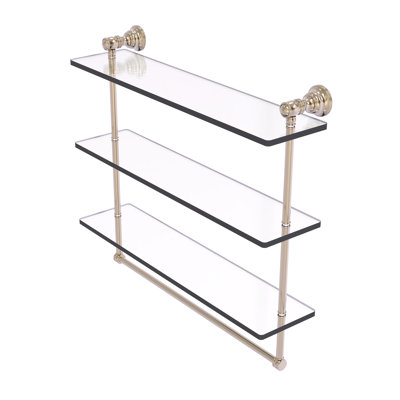 Freyja 3 Piece Glass Tiered Shelf with Towel Bar
