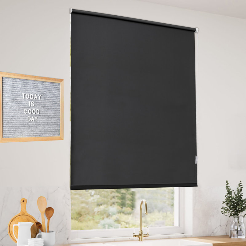 Roller Blind, 90cm W x 160cm L, Black