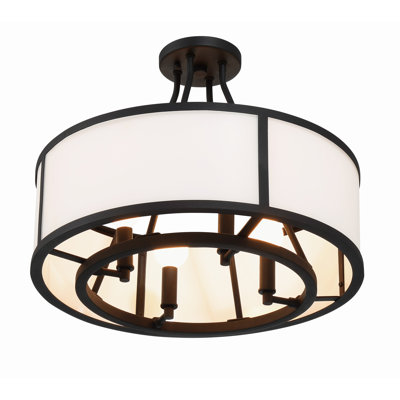 Plafonnier forgé noir 4 lumières Bryant