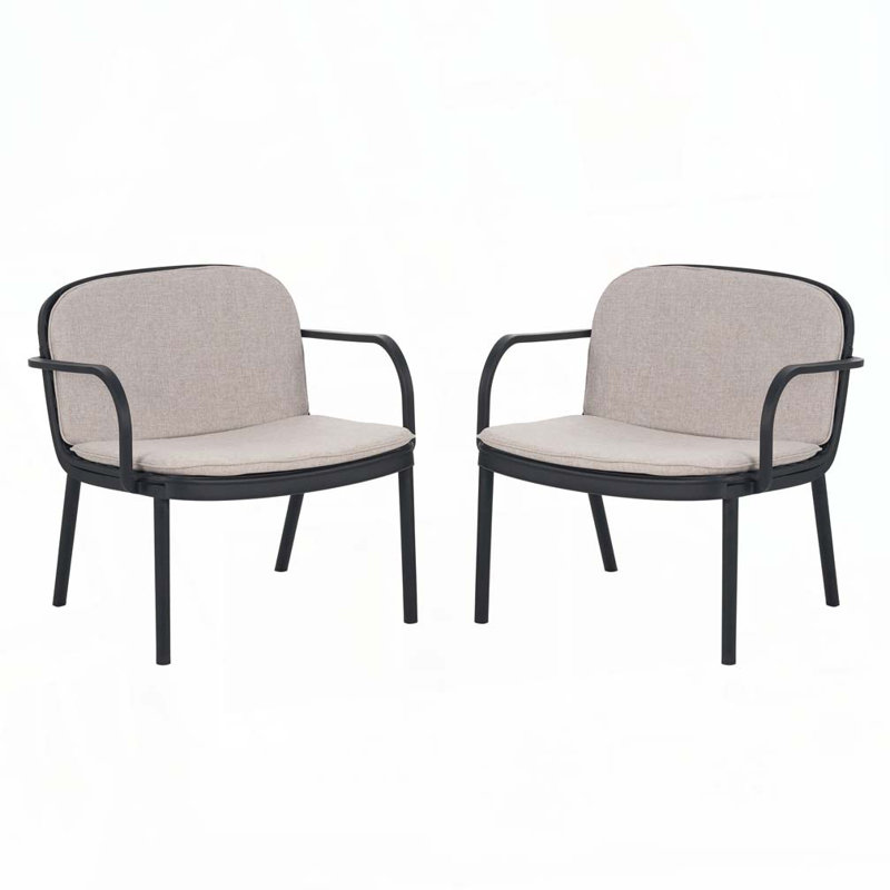 Fauteuil club d'extérieur en PP, Noir, Noir