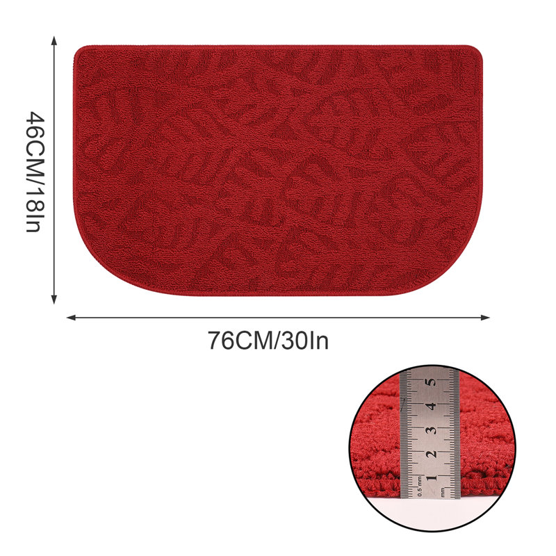 Tapis pour salle de bain Kerven, Rouge, L 18 po x L 30 po