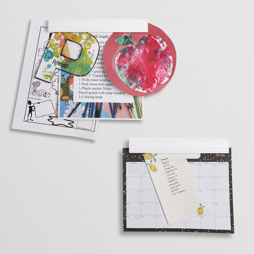 RiverRidge Kids 2pc Magnetic Art Display Bar, Changeable Artwork Display or Picture Frame - White (Set of 2) RiverRidge Home