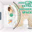 Tringle à rideau de douche courbée ajustable et courbée en aluminium extensible antirouille 38-72 pouces Conception télescopique exquise personnalisable pour salle de bain, besoin de percer, bronze