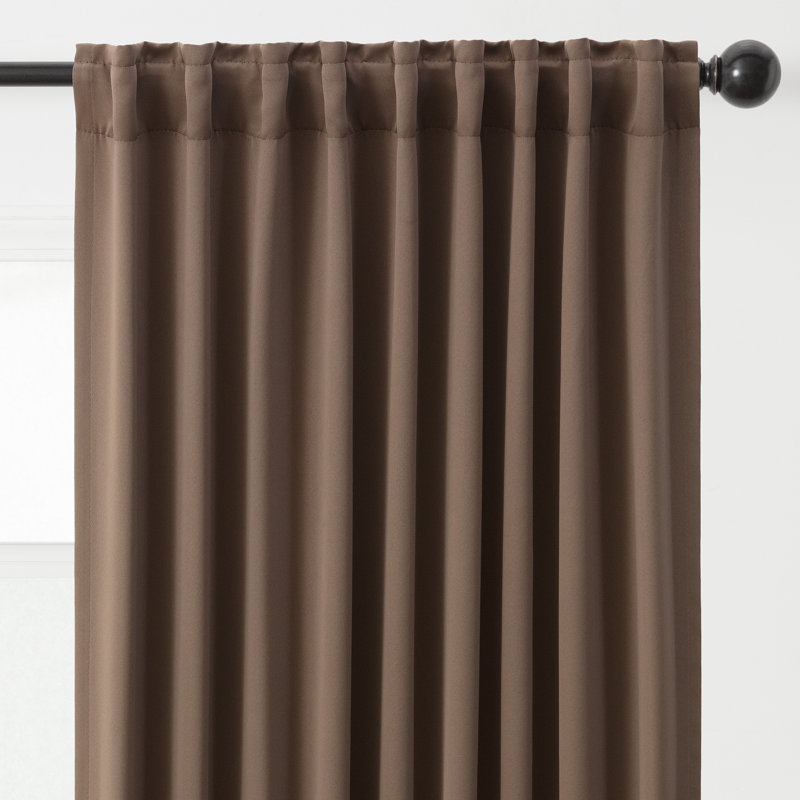 Rideaux occultants contemporains unis 2 panneaux Mong - passants 3 en 1, passe-tringle, passants, L 52 po x L 96 po