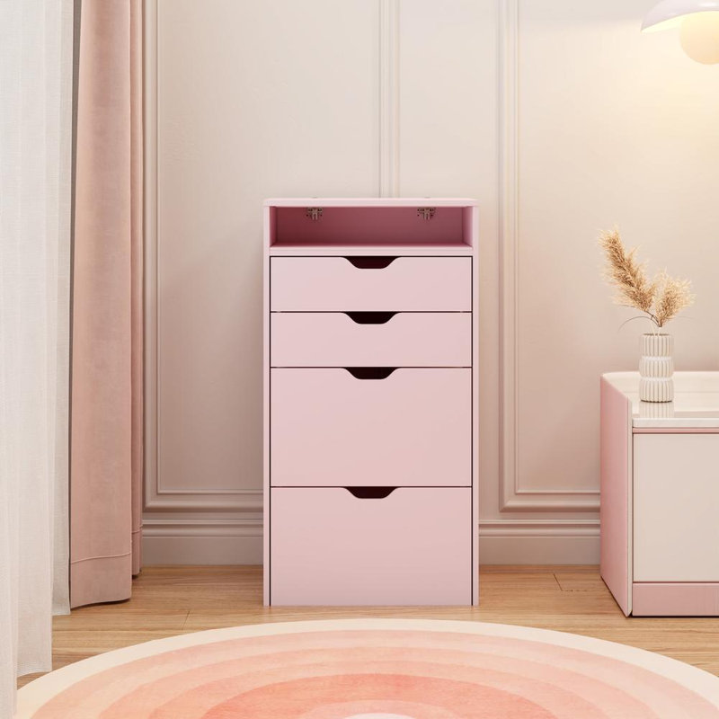 Coiffeuse et tabouret, Rose