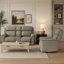 Fauteuil inclinable à bascule manuel Oslo couleur noyer avec pivotement, inclinaison et revêtement en cuir durable pour un confort optimal-241804373