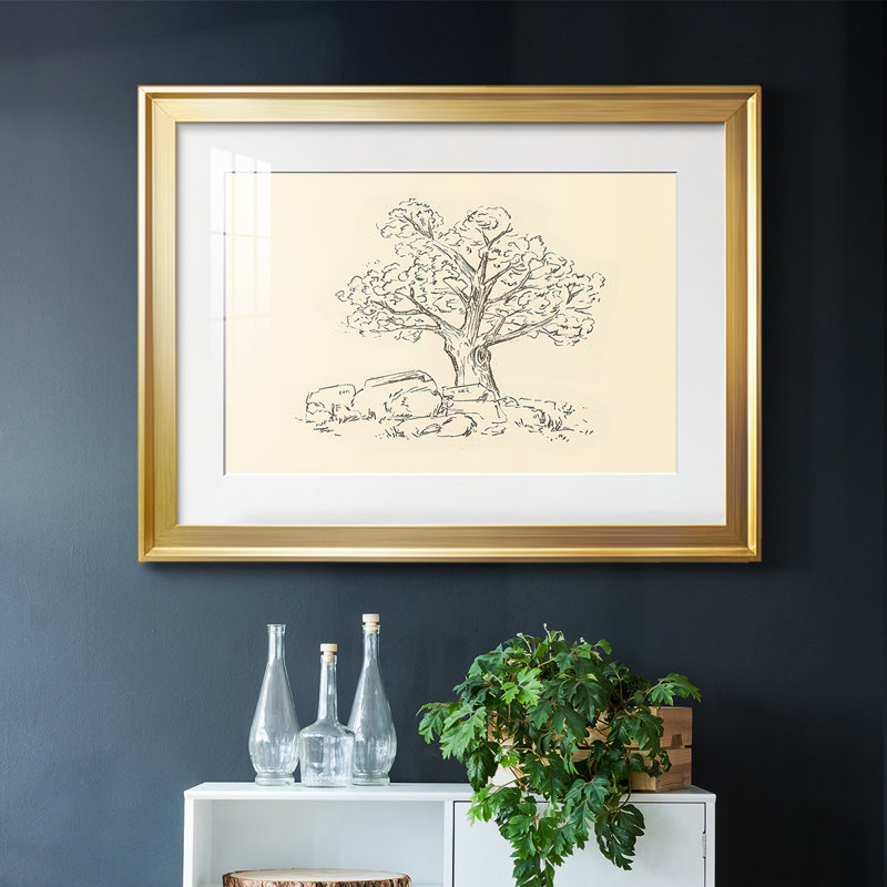 Wooded Path II, reproduction d'art encadrée, Or, H 27 po x l 39 po x P 1,5 po