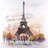 Eiffel Tower Sketch Canvas - Orange Building Home Decor