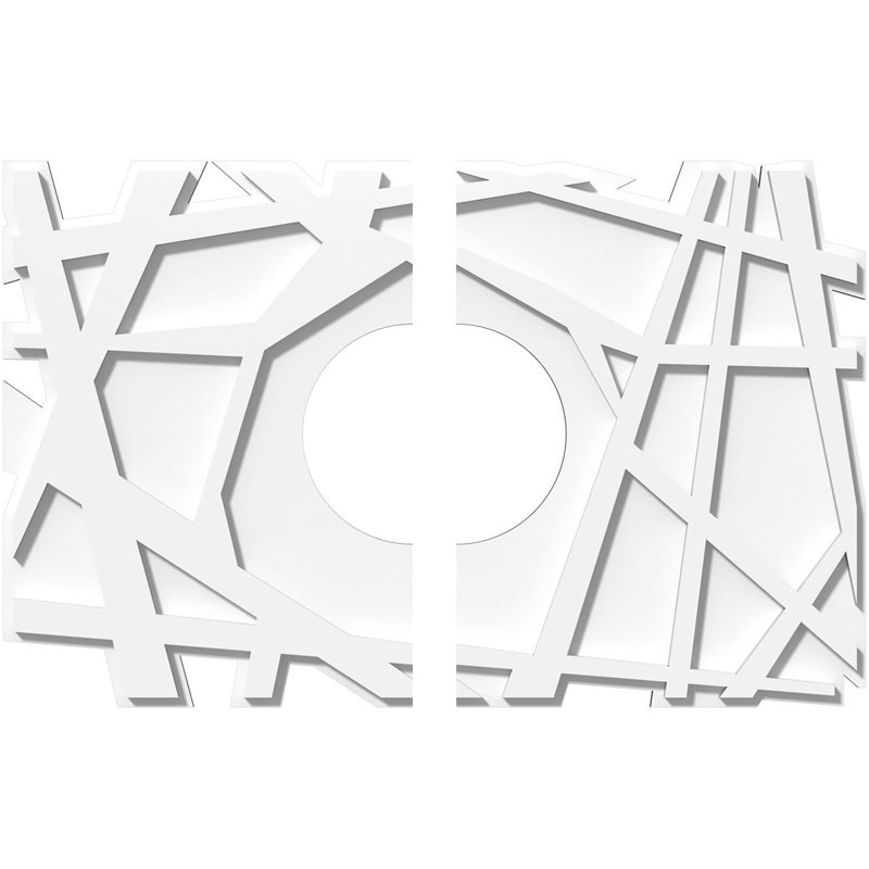 26"W x 17 3/8"H x 7"ID x 9 1/4"C x 1"P Novo Architectural Grade PVC Contemporary Ceiling Medallion, Two Piece