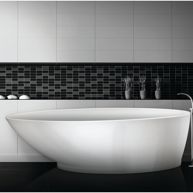 Gateway 70'' x 32'' Air Solid Surface Bathtub, Glossy White