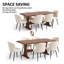 Ensemble de salle à manger résistant aux égratignures pour la famille, table en bois de 67,7 po et chaises ergonomiques-1453900840