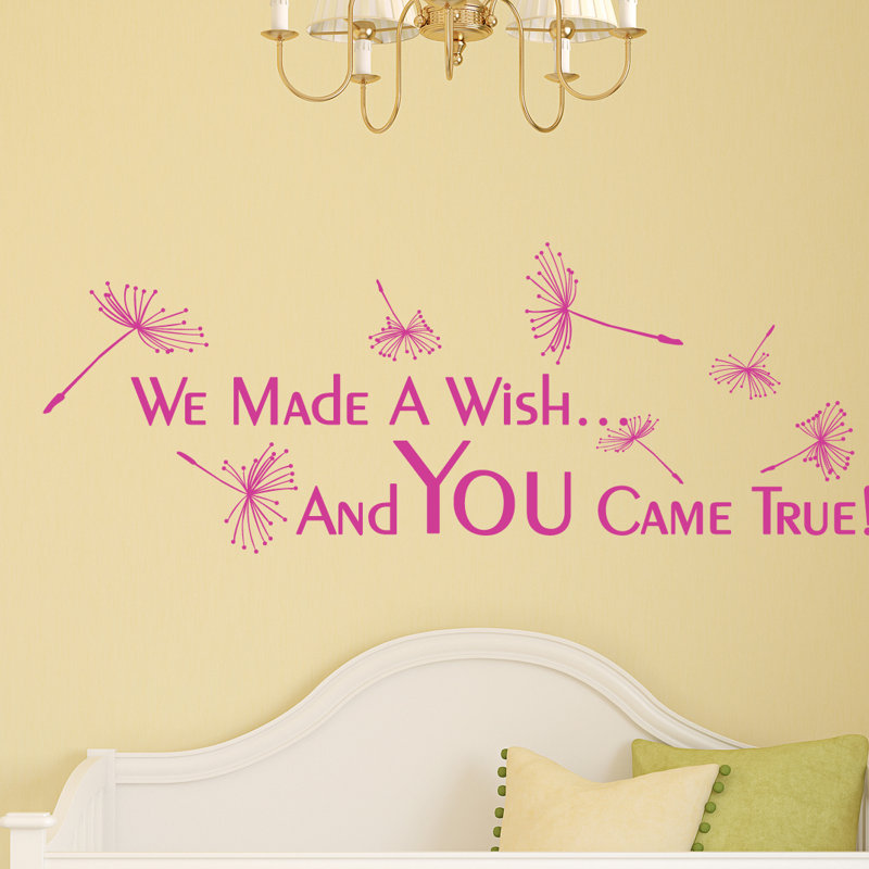 Text & Numbers Non-Wall Damaging Wall Decal, Hot Pink