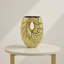 Vase décoratif, corps en céramique en forme de U de 16 pouces, motif géométrique doré
