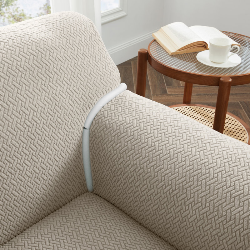 Premium Stretch Spandex Sofa Slipcover (Wrinkle-Free) , Beige, 179cm H x 224cm W