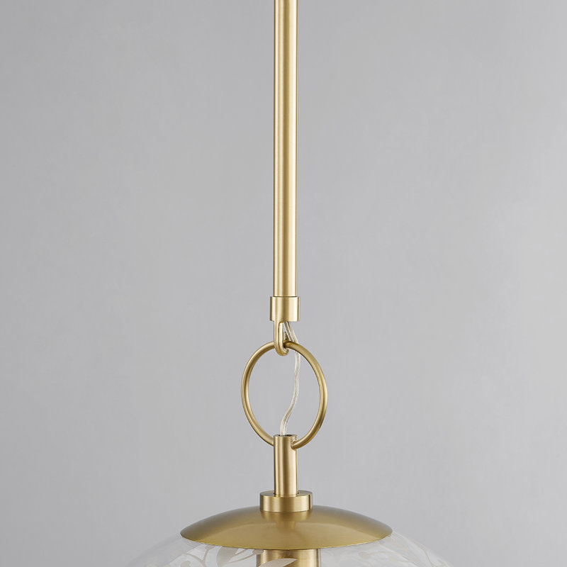 BELLEVILLE 1 LIGHT PENDANT, Aged Brass, 35" H x 14" W x 14" D