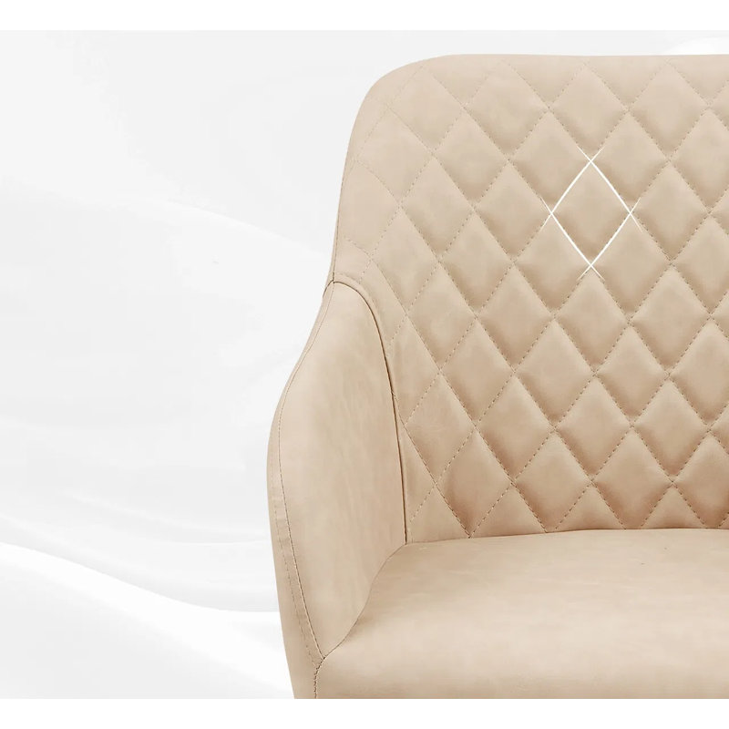 49cm H Upholstered Metal Armchair, Beige