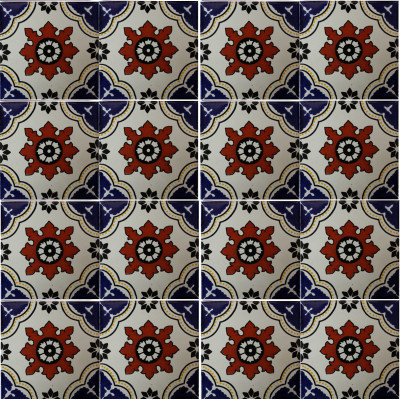 6" x 6" 4pcs TalaMex Calabria Talavera Mexican Tile