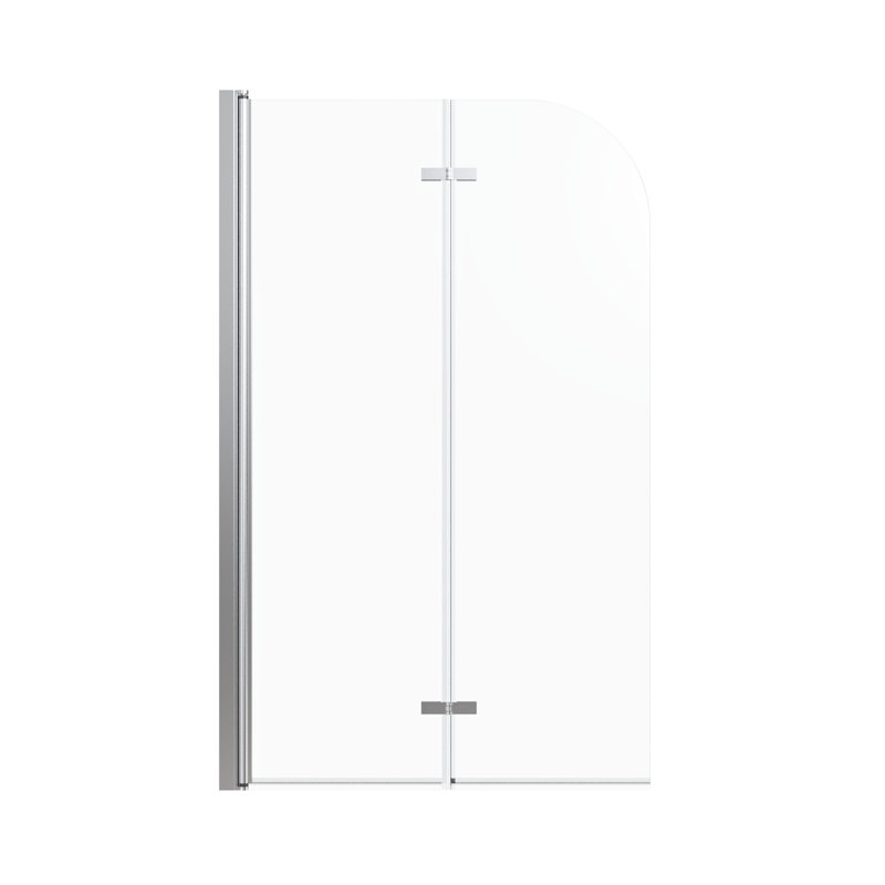 34" W X 58" H Pivot Tub Shower Door, 1/4" (6mm) Thick Clear Tempered Glass, Finish, Stable Wall Support, Fixed Hinges, And Smooth Operation Wide High Bathroom Folding 6mm Reversible Installation,