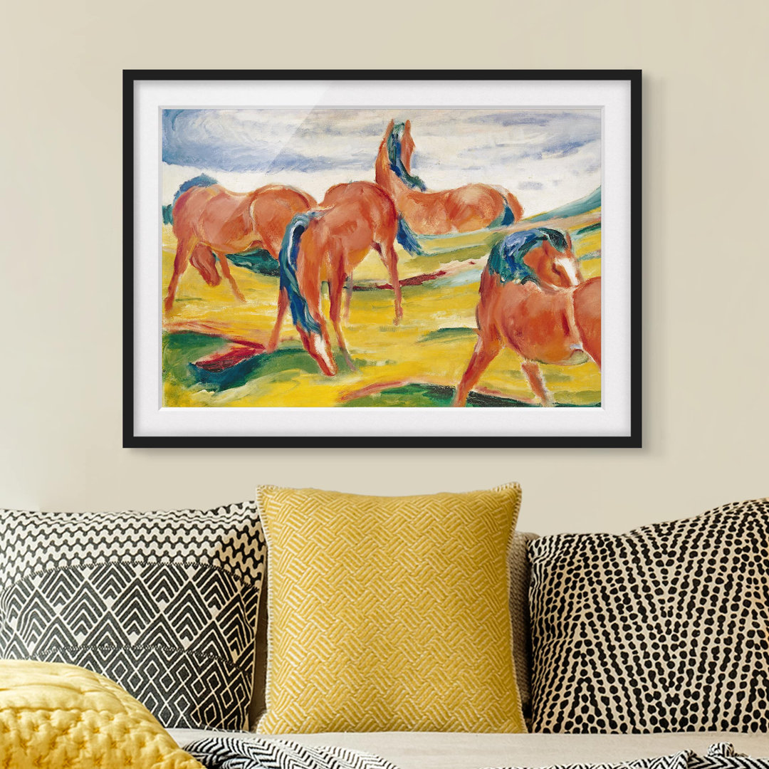 Gerahmtes Poster Grazing Horses