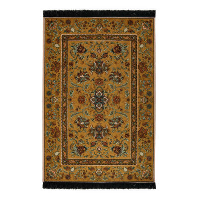 Artemis Machine Woven Wool Oriental Area Rug in Gold/Red/Black