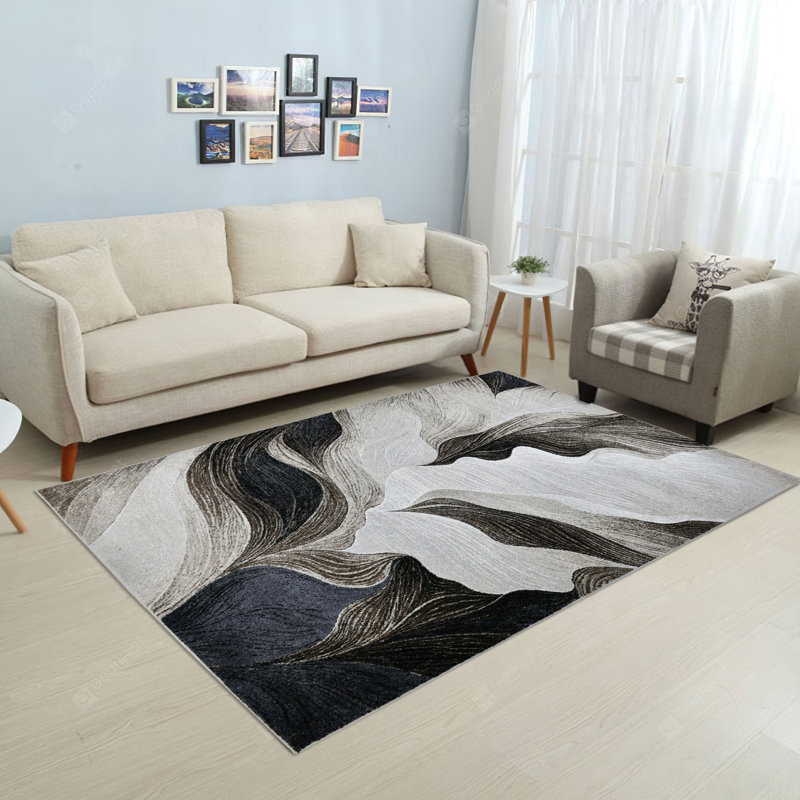 Tapis ivoire moderne Alloy Collection, 5 pi 3 po x 7 pi 6 po