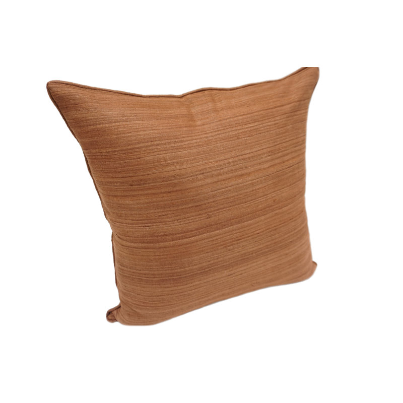 Coussin en soie brute 18 po, Brun pâle