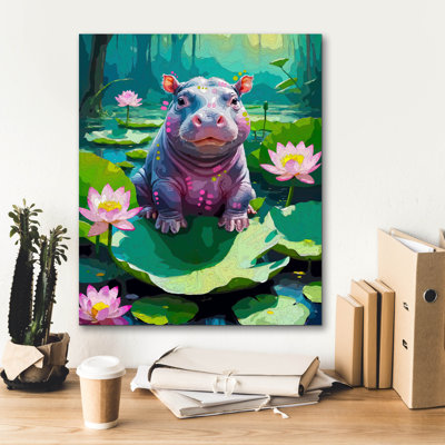  'Baby Hippo' by Dean Russo Canvas Wall Art, 20" x 24"