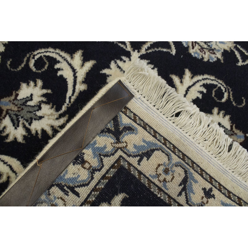 Tapis bleu / vert en laine noué à la main de conception unique 2 pi 4 po x 4 pi 6 po années 2000 Nobleboro