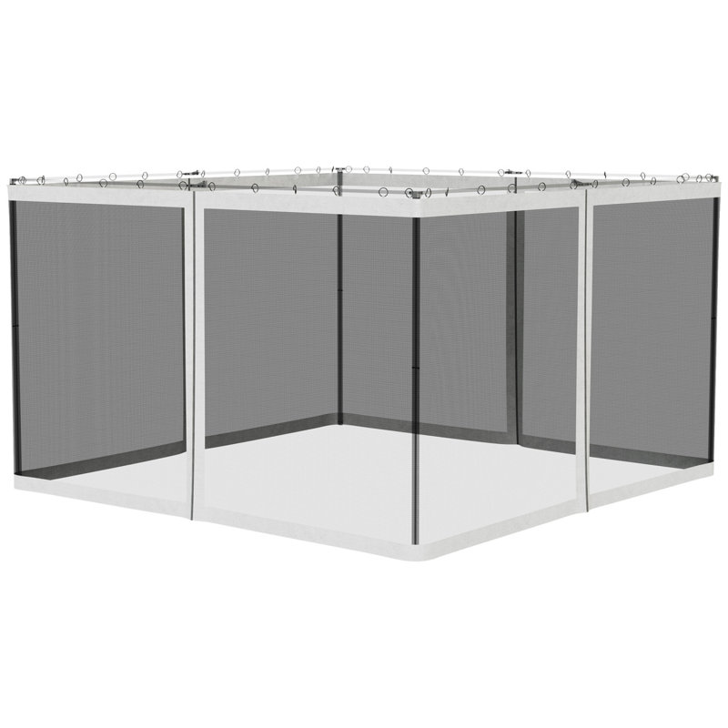 Filet de remplacement en filet de remplacement 10 pi x 12 pi Outsunny pour abris de jardin et tentes à auvent avec fermetures à glissière