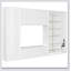 Wooden Murphy Bed With TV Stand, 2 Drawers, Shelves, And Cabinets-1089670151