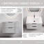Meuble-lavabo de salle de bain 30 po avec lavabo en céramique - Meuble-lavabo flottant mural gris avec tiroirs, moderne-1073517226-1073517224