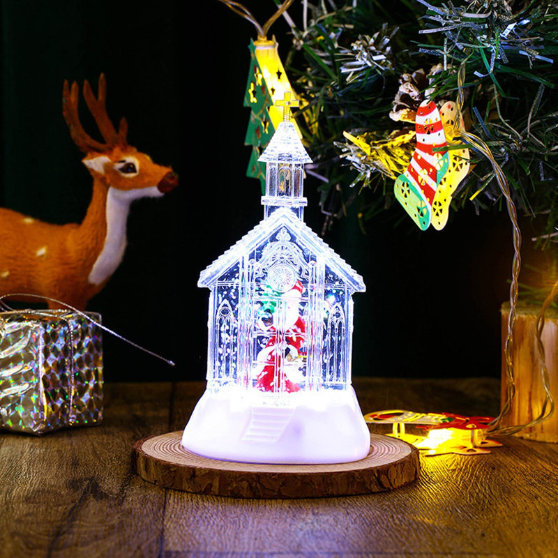 Nouvelle décoration de Noël, cadeau de Noël lampe de Noël en cristal lumineux enneigé, 20 ML