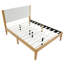 Structure de lit plateforme Mid-Century moderne avec tête de lit tapissier, support de lattes en bois massif, aucun sommier requis, assemblage facile, grand lit