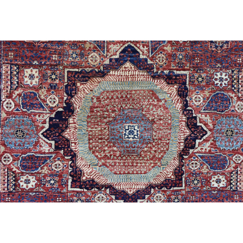 Hand Knotted Wool Area Rug, Rectangle 4'9" x 6'6"