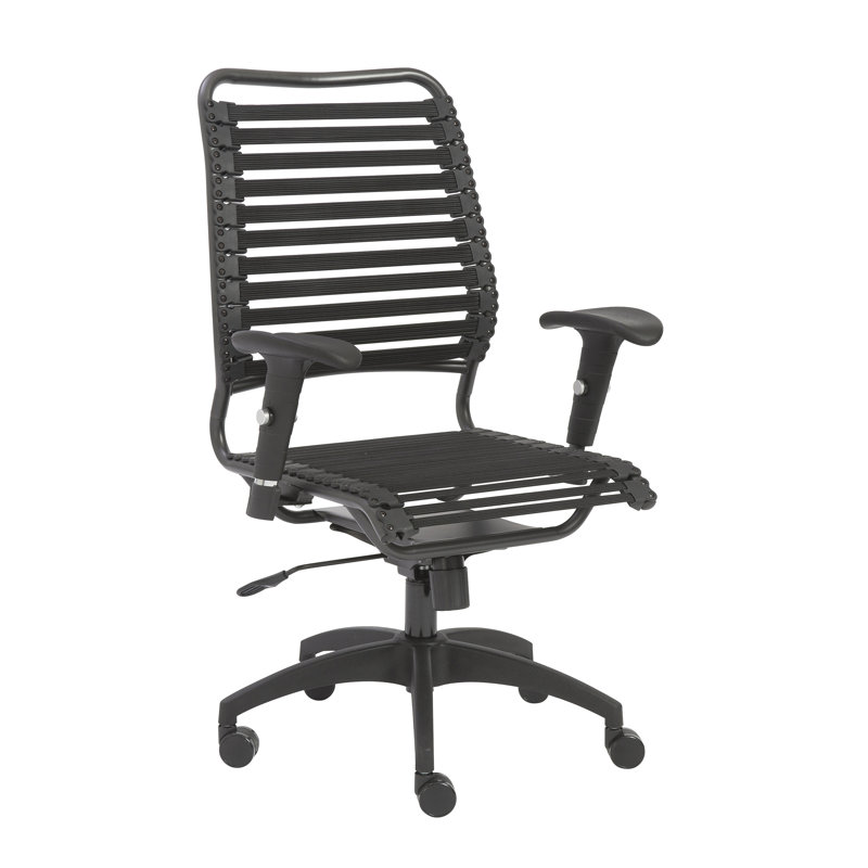 Chaise de travail Barbee, Similicuir noir