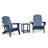 All-Weather High-Density Polyethylene (HDPE) Foldable Adirondack Chair With Table, Two-Piece Set-235096008