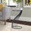 Table d'appoint moderne en métal sculptural avec plateau en acier inoxydable
