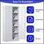 72"H Metal Garage Storage Cabinet, Black Tool Steel Locking Cabinet-1806440109-1806440108
